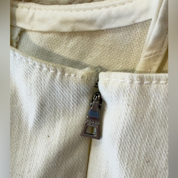 Prada White ruffle fit & flare Mini Dress S - Picture 9 of 11